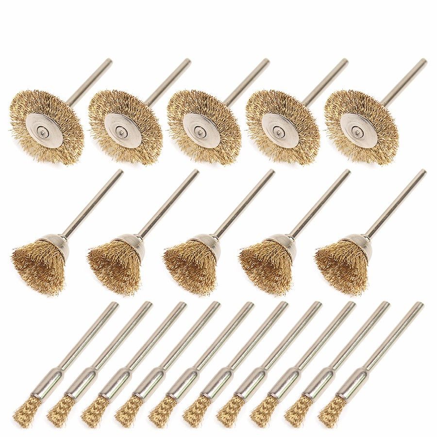 2021 Brass Steel Wheel Dremel Wire Brush Set For Dremel Tools