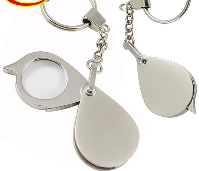 Portable 8X Folding Key Ring Glass Magnifier With Key Chain Waterproof