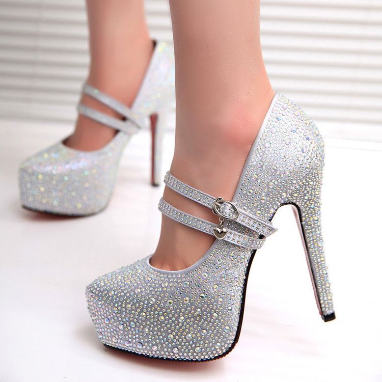 compre 2019 zapatos de boda de plataforma de tacón alto para mujer