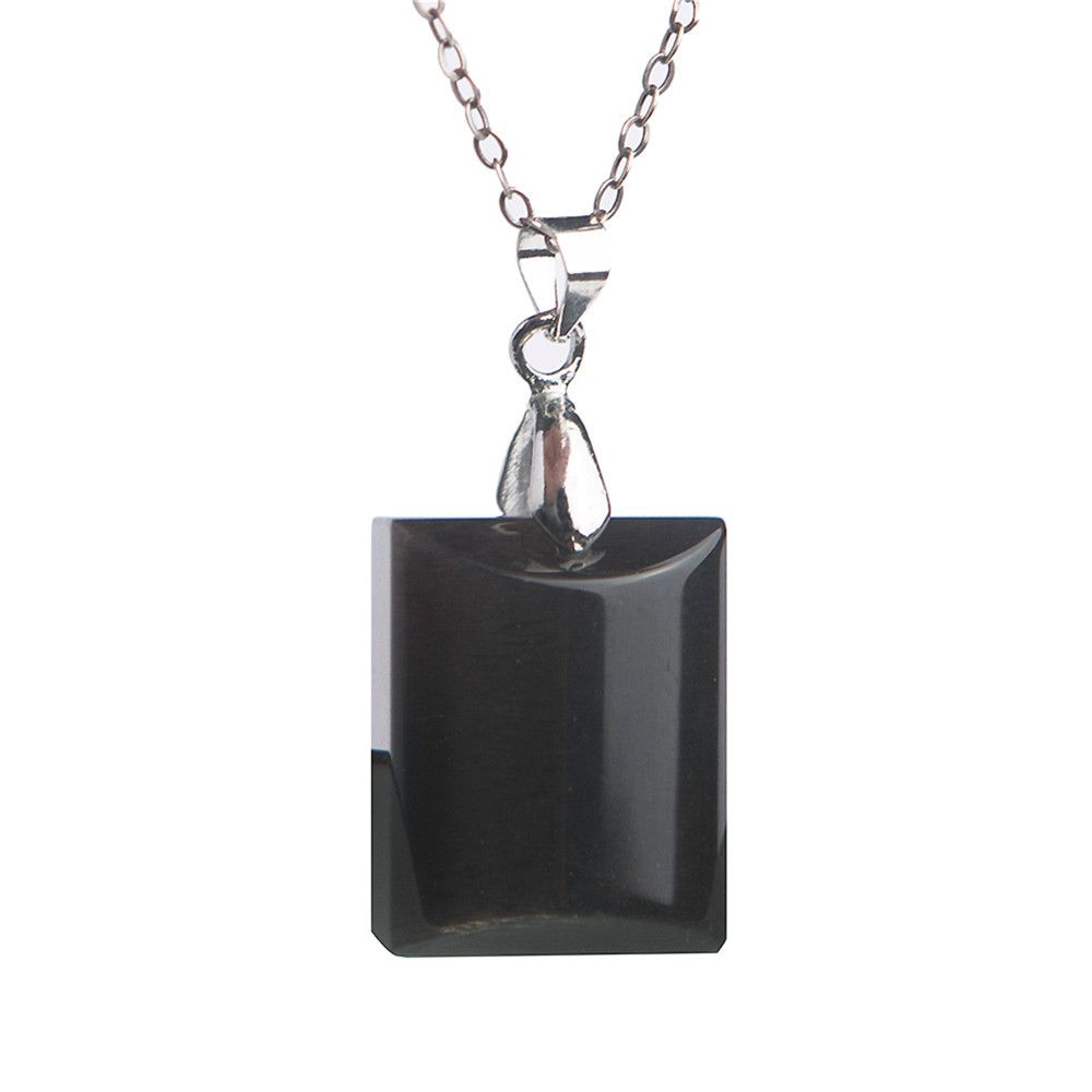 Natural Stone Pendant Black Moonstone Sunstone Crystal Jewelry For Necklace Making Female Women Pendants 20x15x11mm
