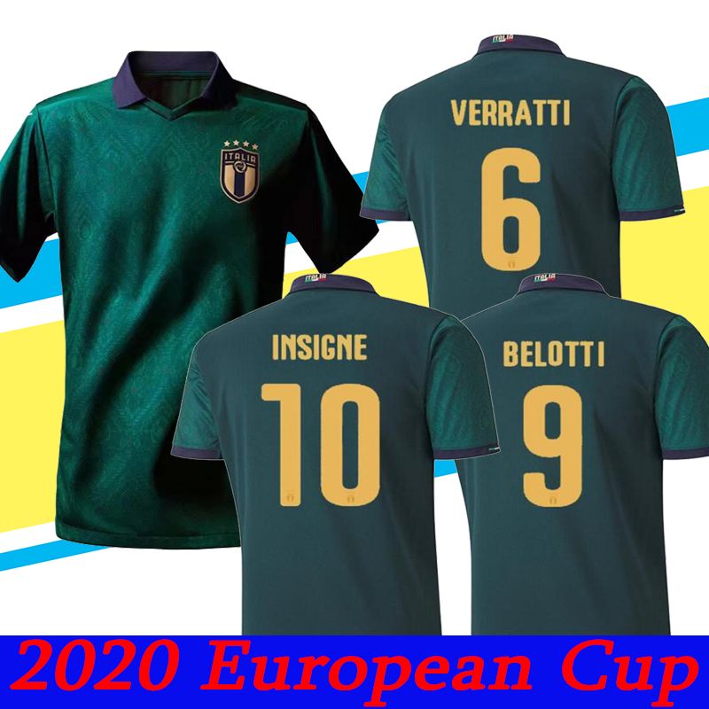 2019 2020 European Cup Game Italy Third Green Soccer Jerseys 19 20