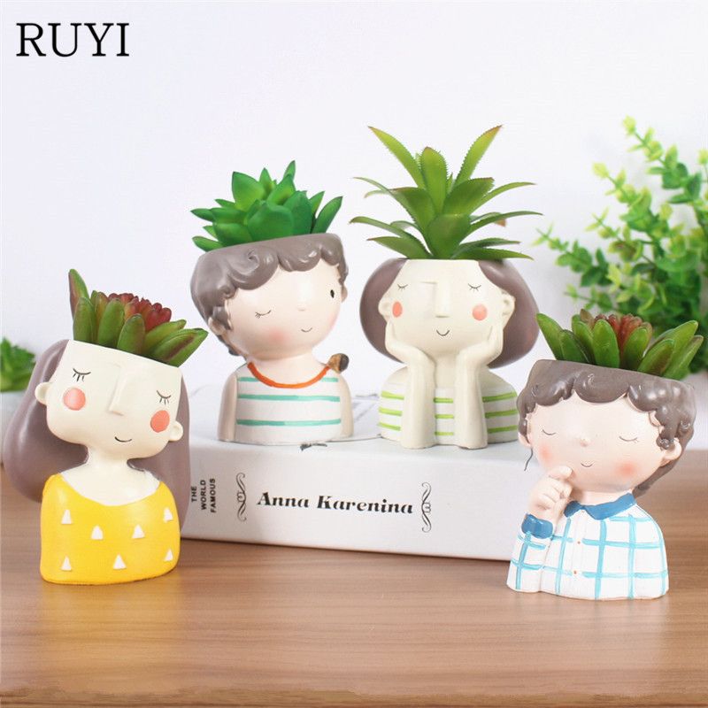 2019 Creative Models Artificial Flowers Resin Cartoon Succulents