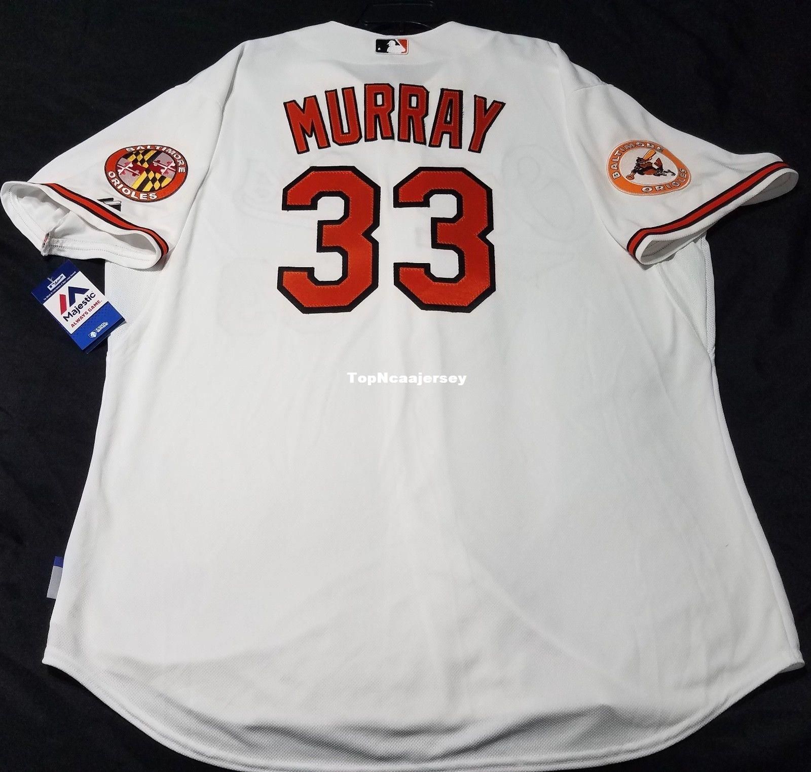 2021 Cheap! Majestic BALTIMORE 33 EDDIE MURRAY COOL BASE Jersey Mens