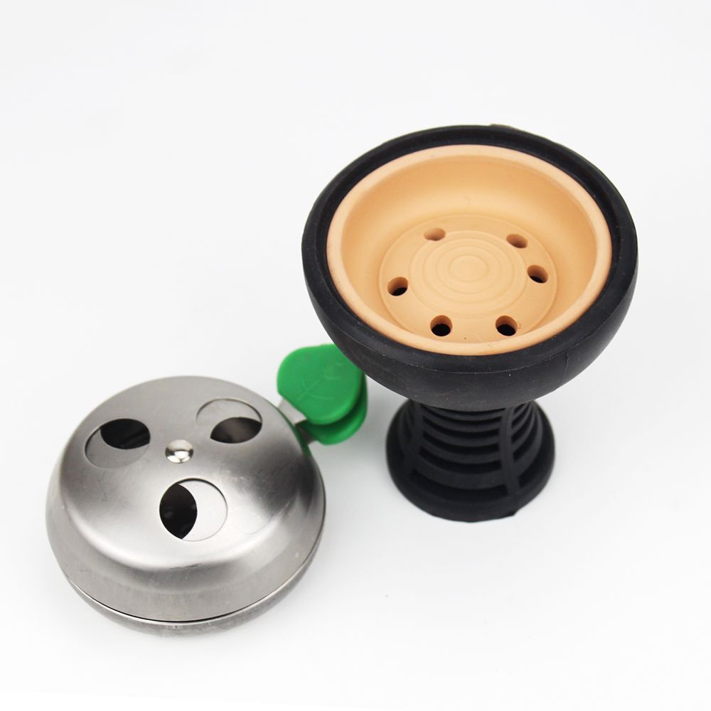 2021 Ceramic Red Mud Silicon Shisha Bowl With Leaf Shape Handle