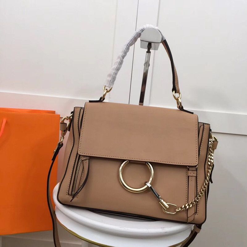 Luxury 5A Top Quality Lady Suede Chain Handbag Circle Ring Shoulder