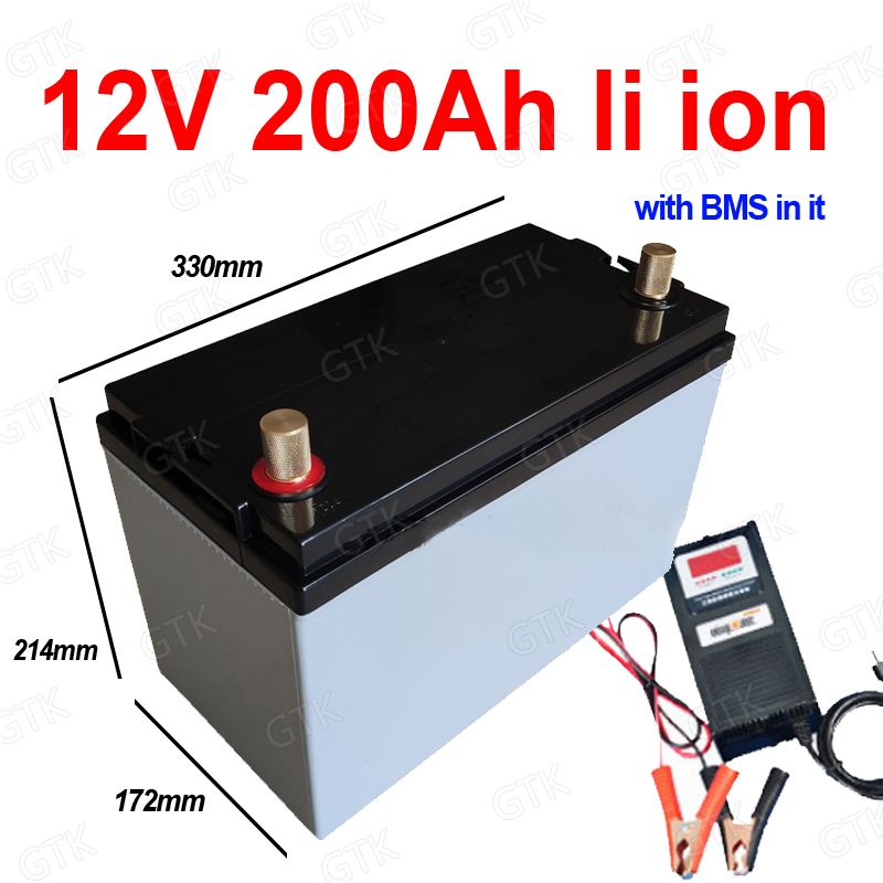 Waterproof 12v 200Ah Lithium Ion Battery 200Ah Li Ion With BMS For RV