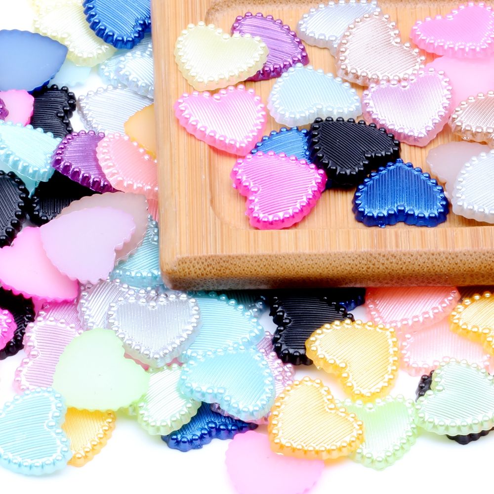NEW DIY 40PCS AB Resin Heart flatback Scrapbooking for phone//wedding// PICK U