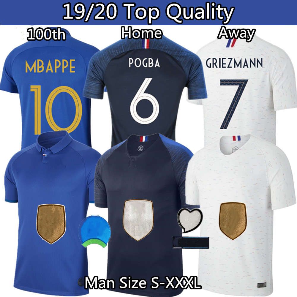 2020 Jersey POGBA GRIEZMANN MBAPPE KANTE 100th Jersey 19 ...