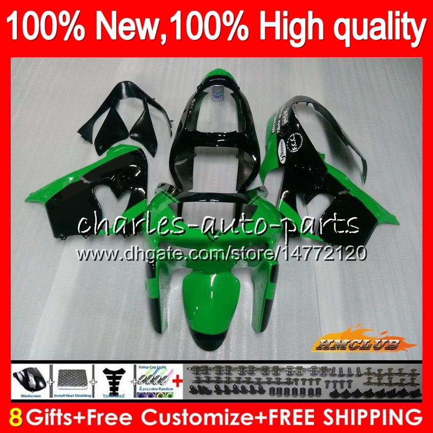 Fashion Motorcycle Fairing For Ninja ZX9R 2000 2001 ZX 9R 00 01 Kit After Sale Motorcycles ZX-9R Green Black (Injection Molding