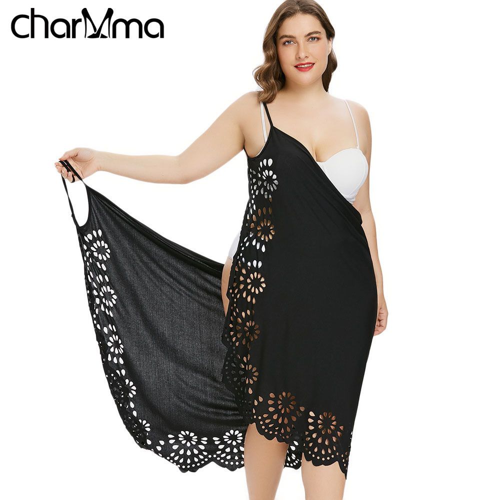 2018 Plus Size Beach Floral Dress Kaftan Summer Women Kaftan Beach Dresses Ladies Casual Loose Clothing Visitetoes Female Dress J190429