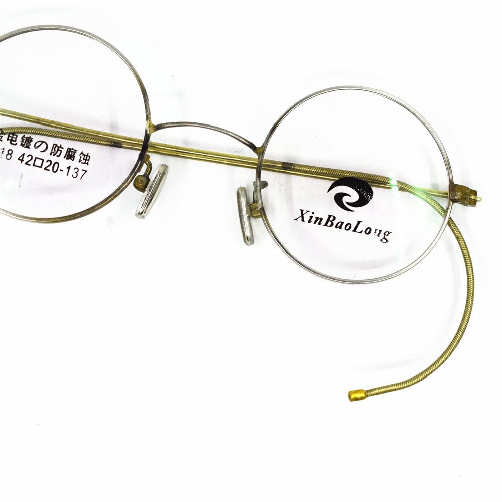 Vintage 42mm Really Old Antique Round Eyeglass Frames Wire Rim Rx Able Very Glasses Spectacles