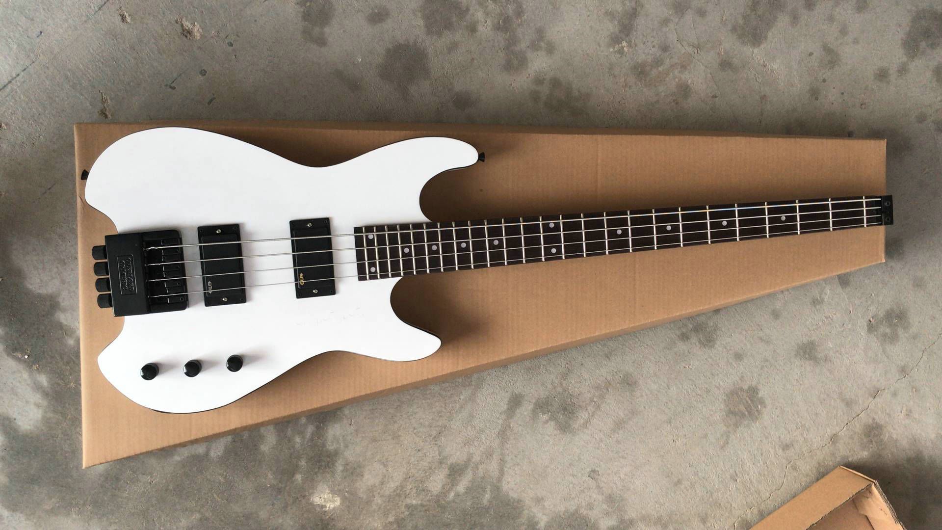 White 4 Strings NO Head Electric Bass Headless Bass Guitars New Arrival
