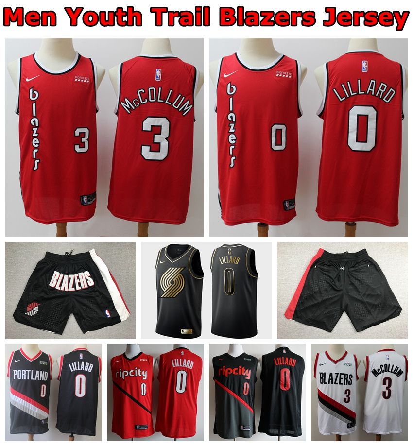 Uomo Jersey Maglia Damian Lillard # 0 Portland Trail Blazers Stitched Swingman Jersey Maglia da Basket