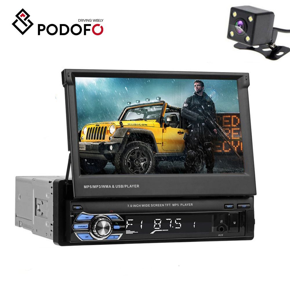Podofo Car Radio Bluetooth Car Dvd Stereo 1 Din 7 Hd Detachable