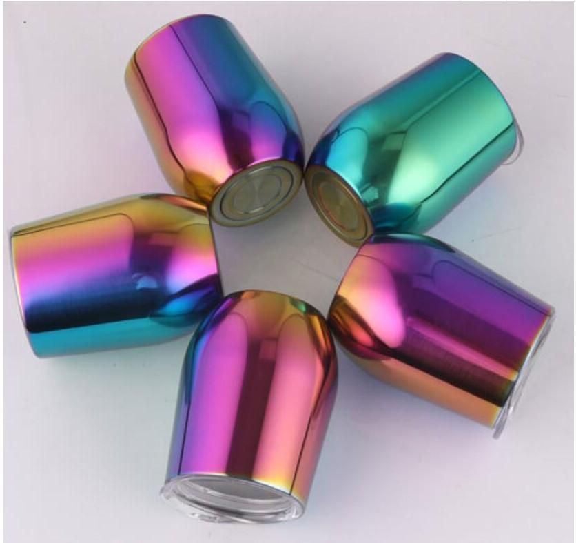 New 9oz Stainless Steel Water Bottle Tumbler Gradient Rainbow Cups