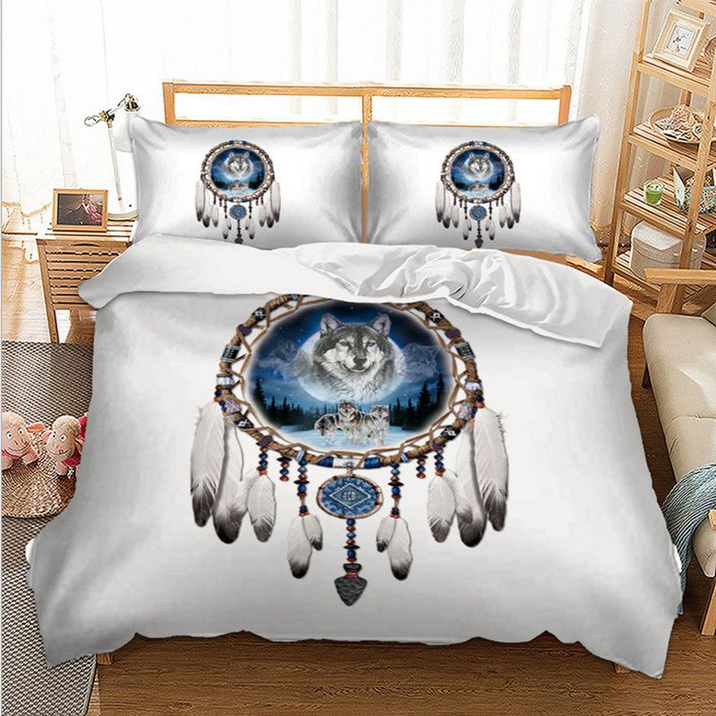 Fanaijia 3d Wolf Bedding Sets Twin Size Animal Duvet Cover With Pillowcase Set Bedline Full Size Bed Set