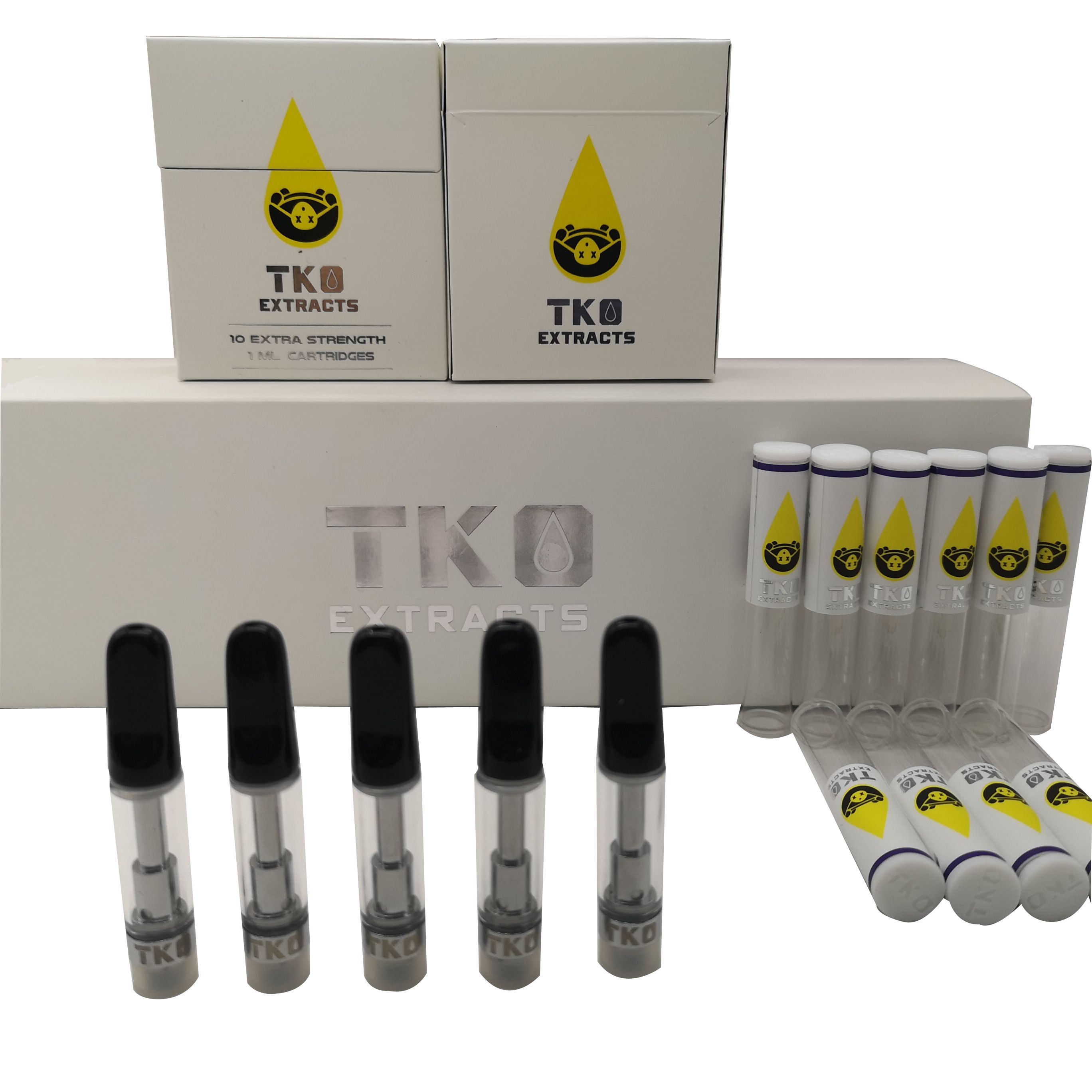 TKO Vape Cartridges Extracts Packaging TKO Carts 0.8ml with Black