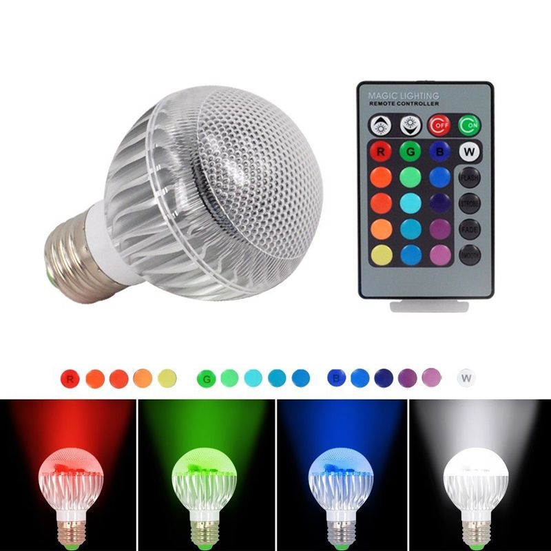 3W GU10 E27 LED RGB LED Light Bulb With IR Remote Control Pop Lamp