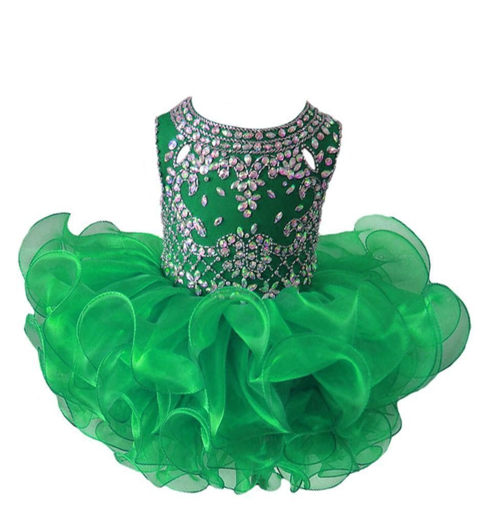 Cute Green Toddler Girls Pageant Dresses 2020 Cheap Short Ball Gown