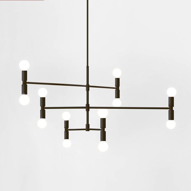 Modern Linear Line Ceiling Chandelier Light Rotatable Adjule Bronze Gold Hanging Lamp For Dinning Living Room Foyer
