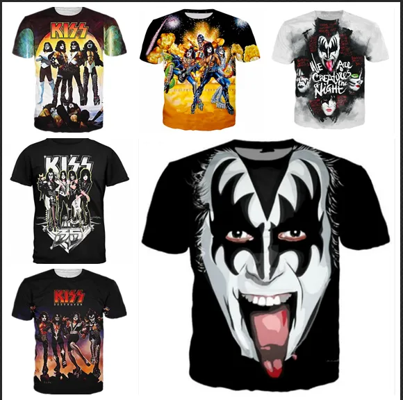 KISS Band T Shirts New Fashion Men Women 3D Character T Shirts Casual T ...