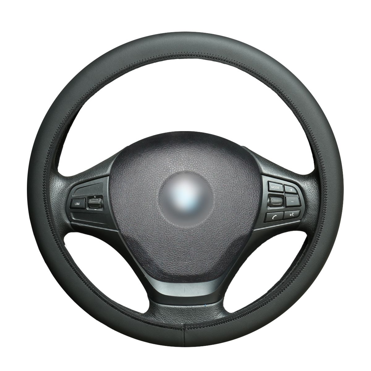 MEWANT Universal Ultra Thin Black Genuine Leather Steering Wheel Cover