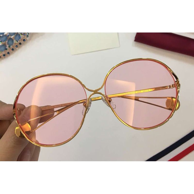 Eyewear Fashion For Outdoor Clear Color Frame Sunglasses 0255s Lens Brand Oversize Design Shadow Women Metal wkiOPXZTu