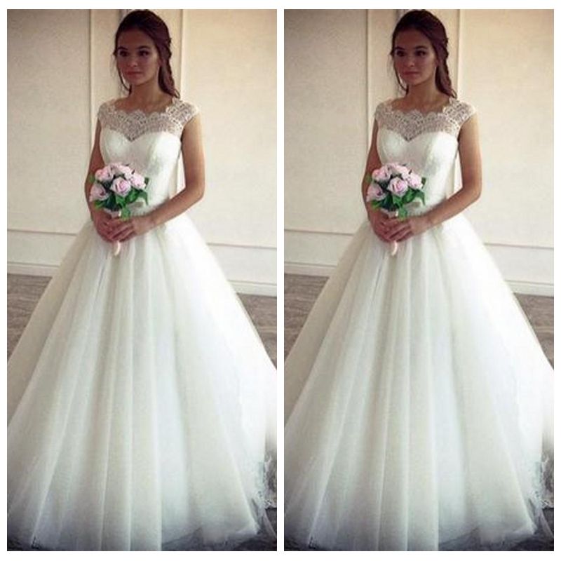 compre vintage simple 2019 una línea de vestidos de novia vintage