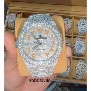 0Y1X CASHJIN Icedout montre hommes montre-bracelet de luxe Bling glacé VVS Moissanit diamant montre D2M208RAHP