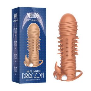 0YWT Dragon Series Vibration Crystal Ring Wolf Teeth Set Juego de pene audaz y extendido para hombres Suministros divertidos 231204