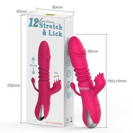 0YWT Varilla de expansión de carga y calentamiento de silicona para masturbación femenina, lamiendo la lengua y varilla vibratoria, productos sexuales para adultos 231204
