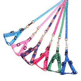 1.0*120cm chien harnais laisses Nylon imprimé réglable collier pour animaux de compagnie chiot chat animaux accessoires collier pour animaux de compagnie corde cravate nouveau