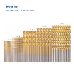 1,0-13 mm Bit de perceuse de torsion enrobée de cobalt ensemble HSS M35 Bit de perceuse de pistolet pour les outils électriques du coupe-trous en bois / métal