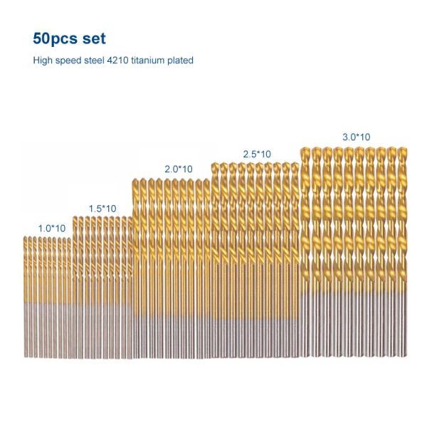 1,0-13 mm Bit de perceuse de torsion enrobée de cobalt ensemble HSS M35 Bit de perceuse de pistolet pour les outils électriques du coupe-trous en bois / métal