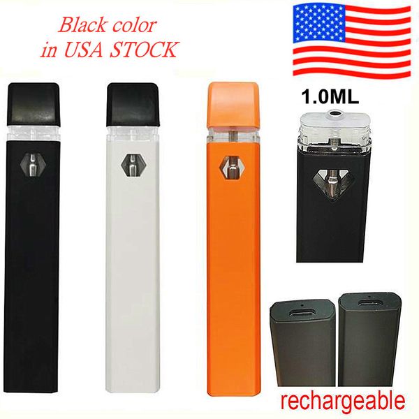 1.0 ml de vape desechable Pen Customize Logotipo 280mAh Batería recargable Cigarrillos electrónicos de aceite grueso Dispositivo de vaporizador vacío EE. UU. Calidad de servicio nocturno D7 Prometido D7