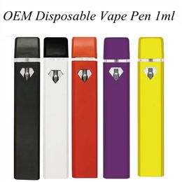 1,0 ml oplaadbare wegwerp vape-pen 280 mah batterij e-sigaret pod bijgewerkt keramiek spoelen dikke olie apparaten vaporizer pennen aanpassen kleur LOGO 100 stks / partij leeg