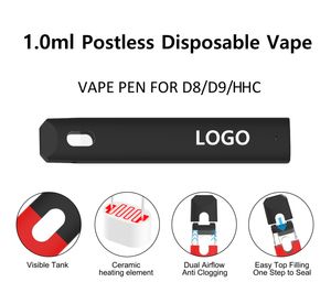 1,0 ml de réservoir visuel vide pavé de vape jetable E cigarettes 1g Red / Black / White Céramique Bobine ATOMISER