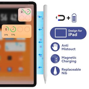 1-1 bolígrafos táctiles capacitivos para ipad lápiz óptico activo magnético para iPad 10,2 Pro 11 Air 4 Tablet Anti-palm