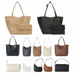 1 1 Bolso de hombro de diseñador The Row Park The Women Half Mo Axila Bucket Bag Luxurys Handbag Shop Lunch Box Mamá Bolsas Hombre Cuero Crossbody R9BP #