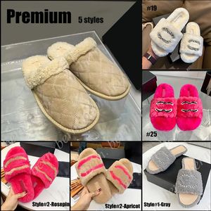 Pantoufles en laine et peluche pour femmes, 6Styles, bottes pour l'hiver, diapositives d'intérieur, chaussures chaudes, 35-42, qualité supérieure