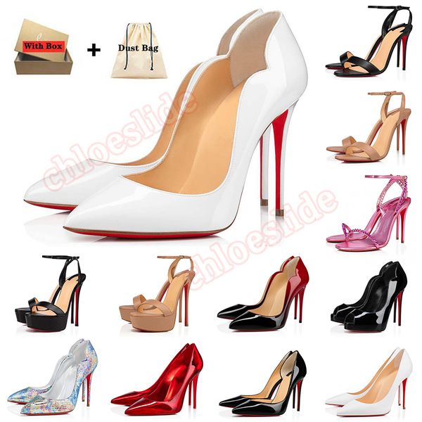 Christian Louboutin Red Bottom High Heels Zapatos de vestido, tacones altos rojos, diseñador femenino de lujo, desvela los dedos de los pies so Kate stiletto sandalias 【code ：L】