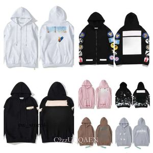 1: 1 TROOT MENS HOODIE OFF WHITE OFF WHITE Sweat à sweat à sweat à sweat blanc coat de finition Felpa Verse Veste Veste pull Pullover femme Veille Felpe 284 218