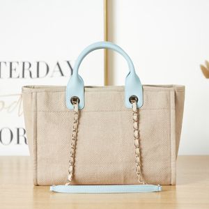 Bolso de mano de moda de diseñador de calidad 1:1, bolso de playa de cuero genuino lujoso de 39CM con caja MC176