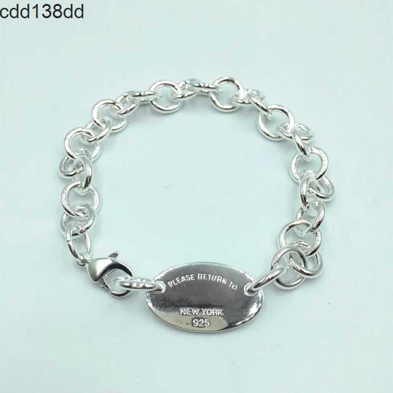 1 1 S925 Sterling Silver Oval Oval Sende Vendita Bracciale originale Gioielli di alta qualità amanti del matrimonio Valentino H0918