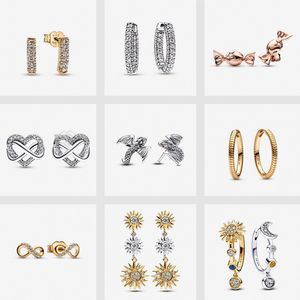 1 1 Les dernières boucles d'oreilles à la mode en argent 925 et en alliage de cuivre et d'argent plaqué or.Brillant à venir