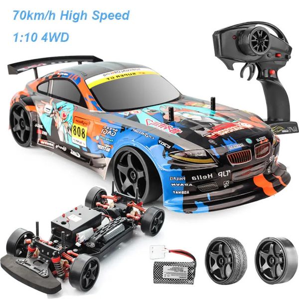 1 10 4WD Absorbeur à distance de télécommande Car 70 kmm High Speed Drift RC Car24g Offroad Vehicle Boy Toy Gift 240428