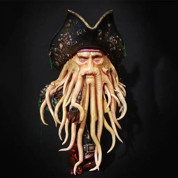 1/10 Échelle Buste de résine Pirate Davy Jones Figures non peintes Figurines Figurines Miniature Collection Hobby Toys 231222