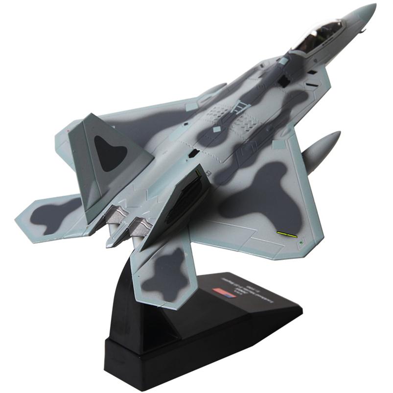 1 100 Scale Airplane Model Toys USA F-22 F22 Raptor Fighter Diecast Metal Plane Model Toy For Kids Gift Collection Y254Y