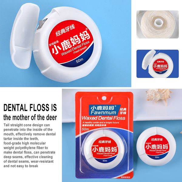 1 ~ 10pcs 50m Portable Floss Dentans Flusser Oral Soins à la menthe poivrée Micro cire Picks Cleaner Santé Hygiène Santé