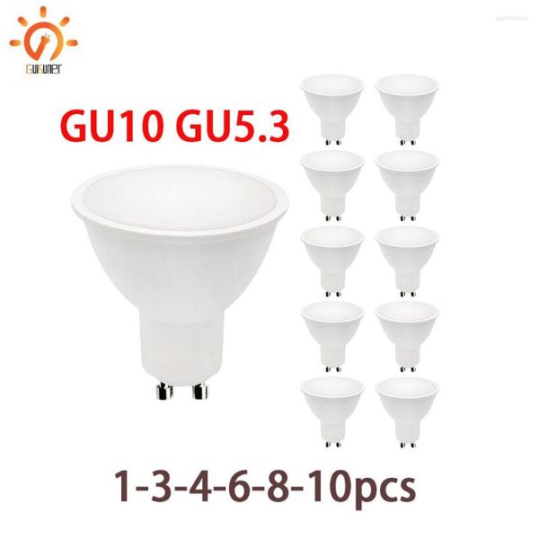 Foco GU10 MR16, 1-10 Uds., 3W, 6W, 9W, 12W, bombilla LED AC220V, ángulo de haz de 24 120 grados, luz interior ahorradora de energía para mesa Lam